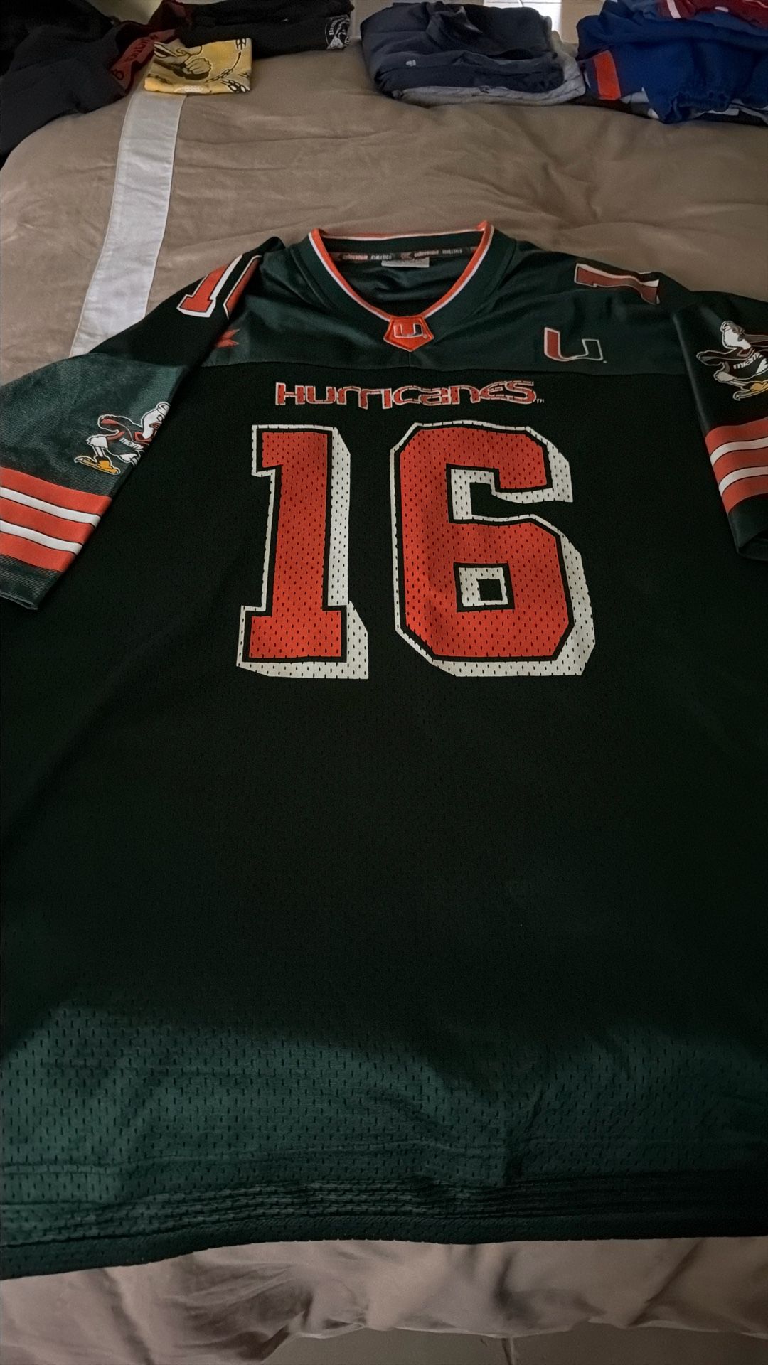 Vintage University Of Miami Hurricanes Football Jersey XXL