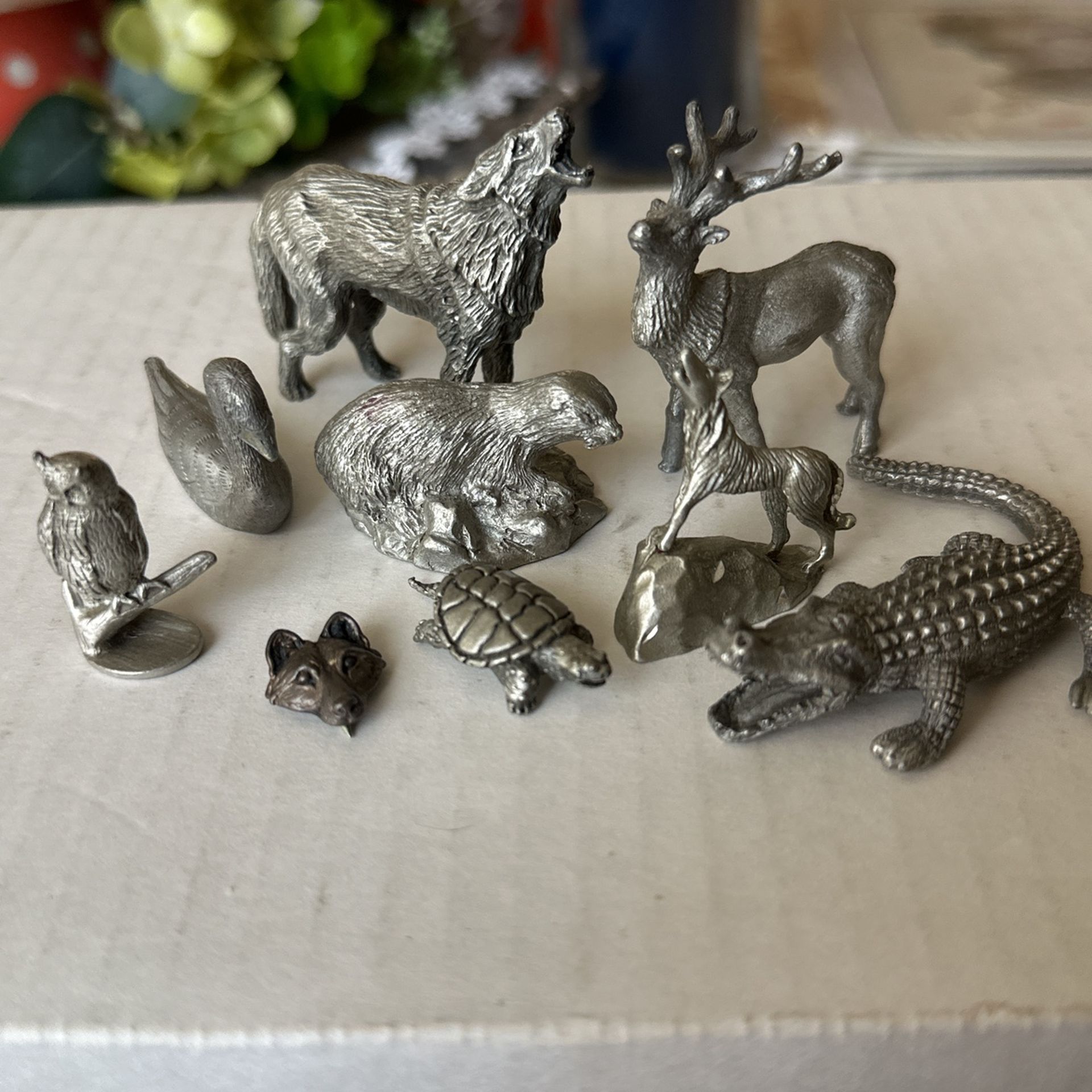 Miniature Pewter Figurines (8)