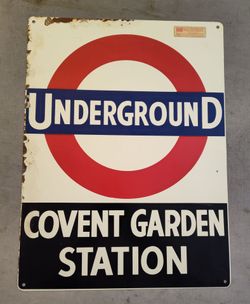 Vgt London  Covent Garden Station
 (24" x 18")Enamel Sign -