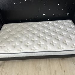 Twin Heavy Duty Bed Frame w/mattress 