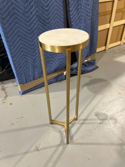 Sale White Top Side Table 23”H, Like New