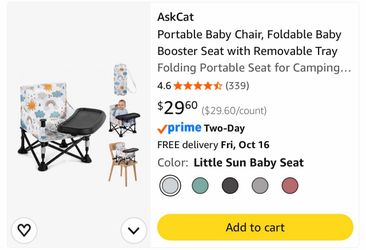 Portable baby booster chair