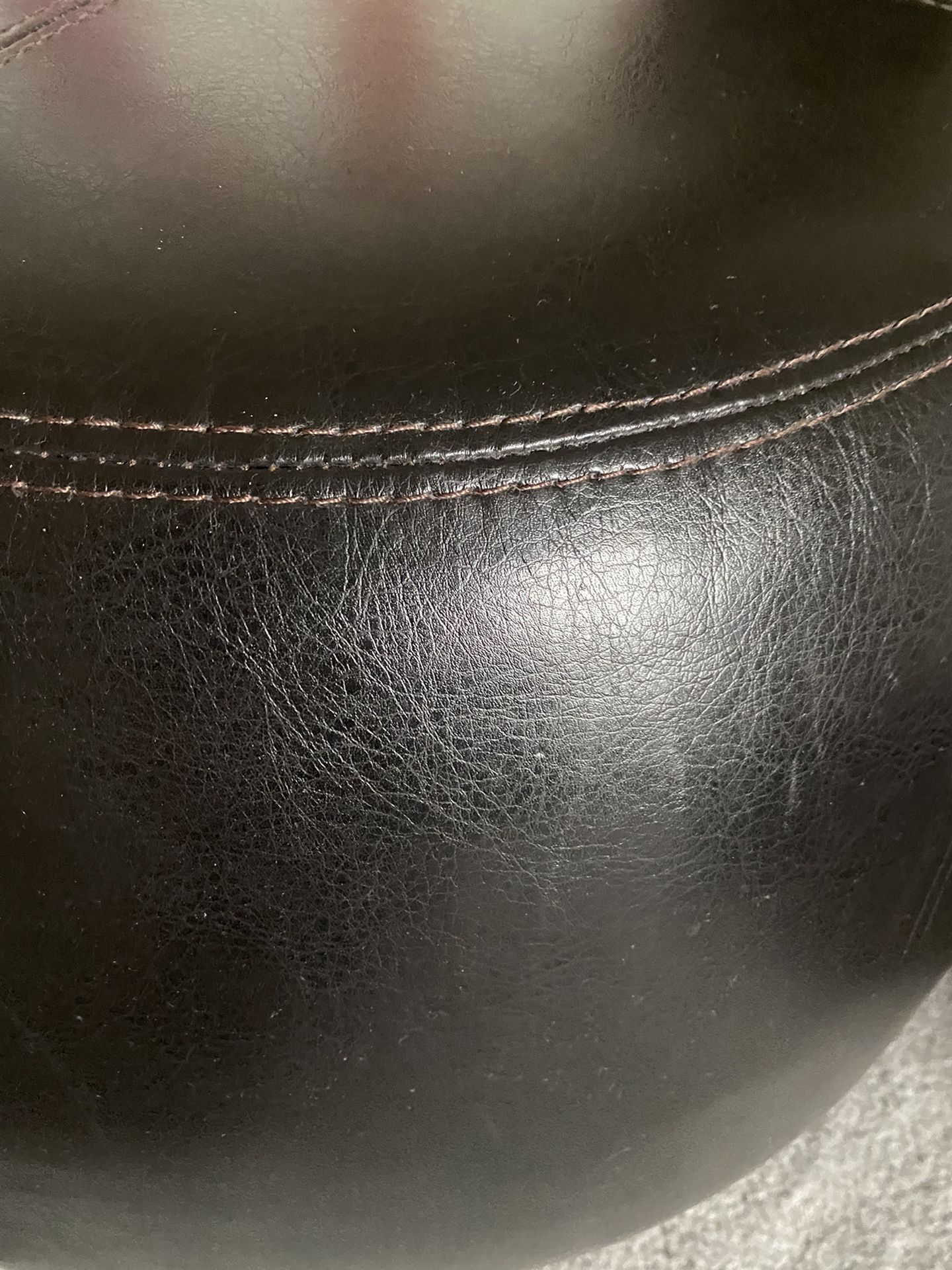Pier 1 Imports All Leather Ottoman….