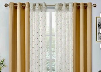 4 Panels Window Curtain Set