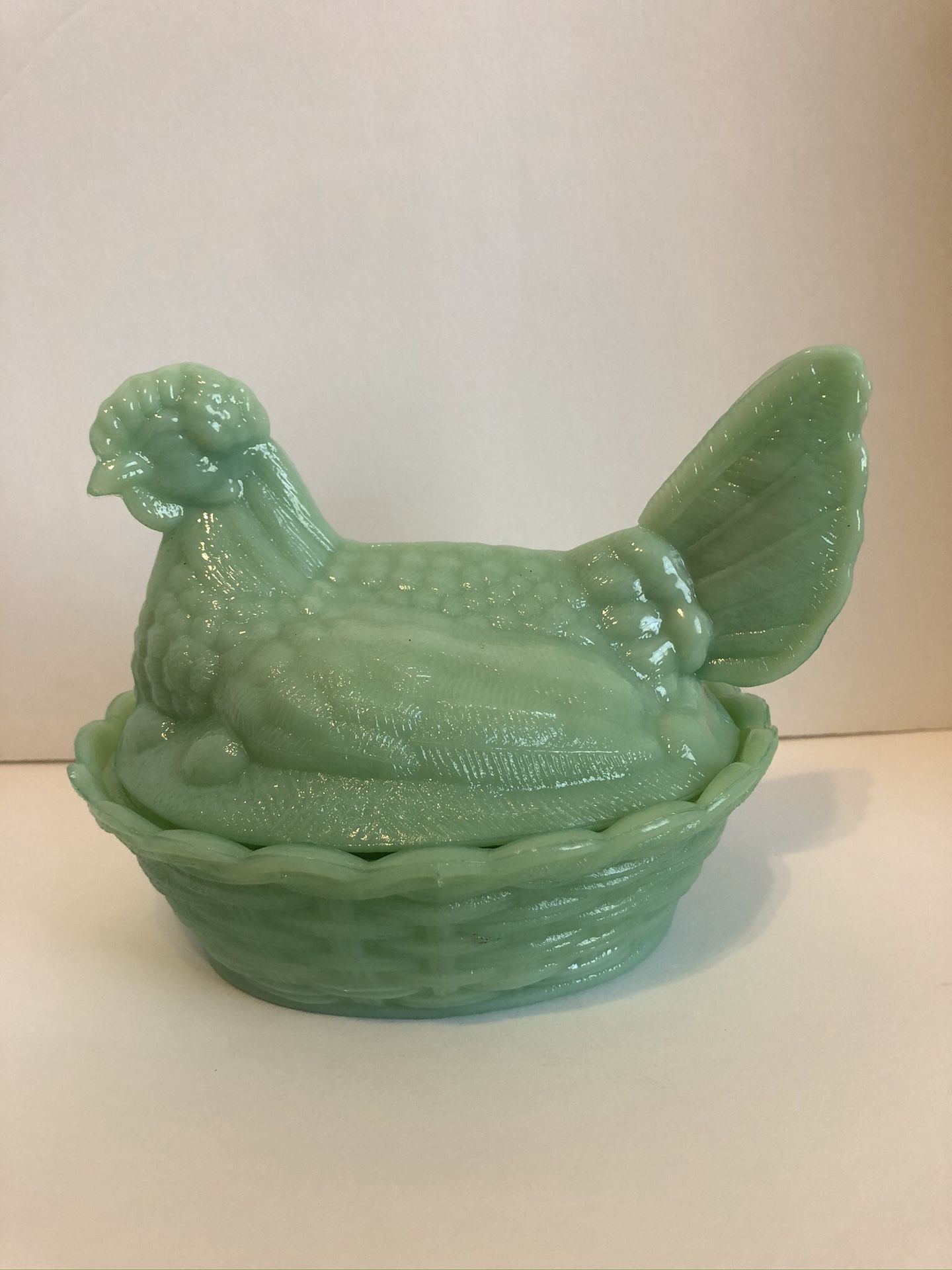 New Jadite hen on nest