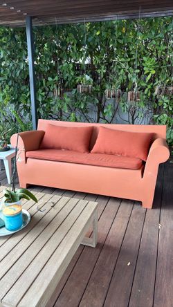 Original Kartell outdoor sofa with custom cushions