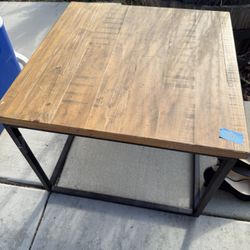 wood and metal side table