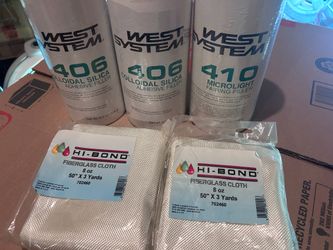 West System Epoxy Fillers, Roller Covers, Caulking Tubes & Hi-Bond Fiberglass Cloth