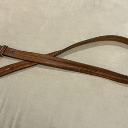 Vintage Jordache Brown Leather Solid Brass Buckle Women’s  Western Belt Size 34”