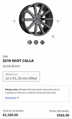 22” dubz SHOT CALLA rims