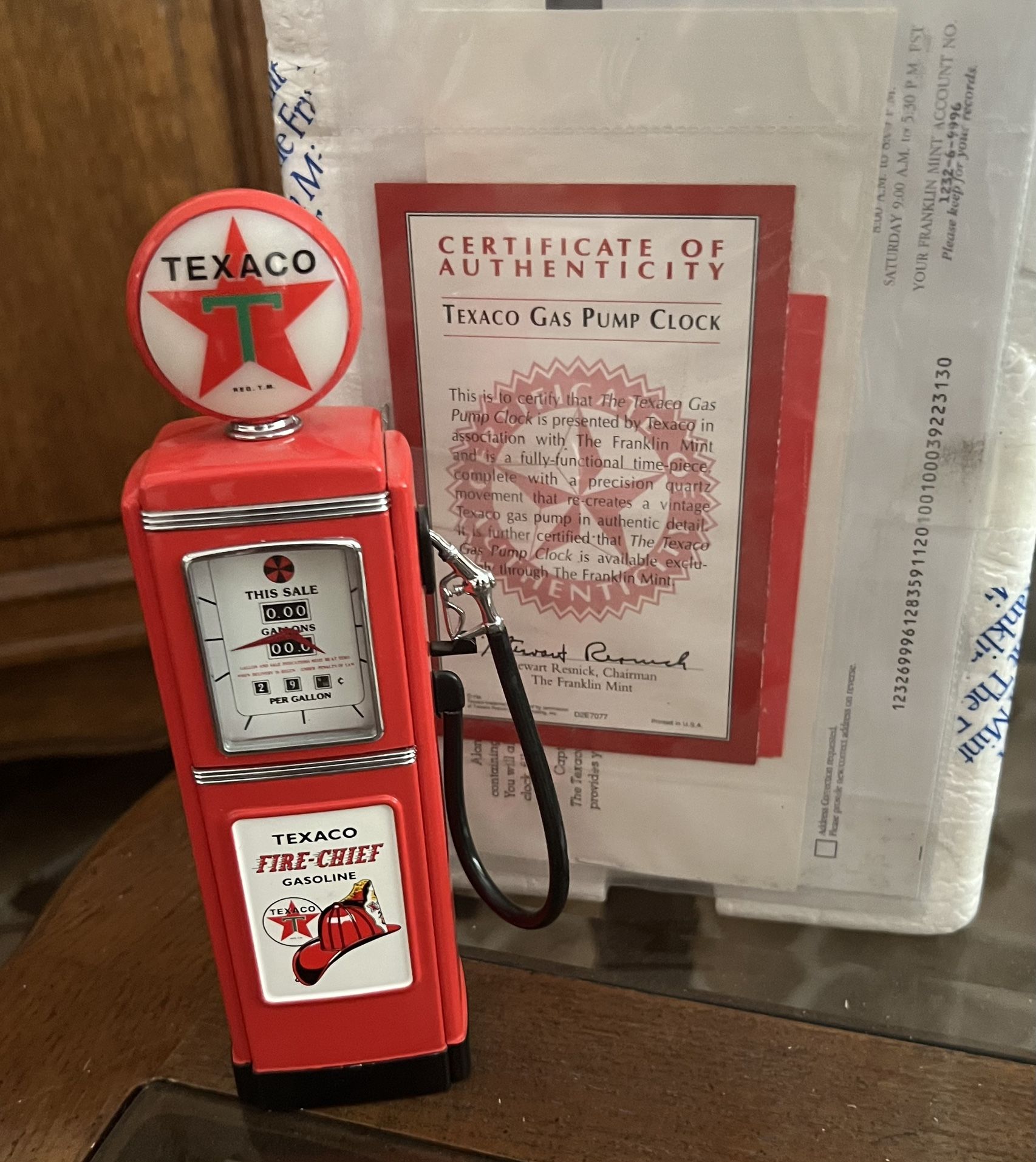 Texaco Gas Pump Clock - New In Box