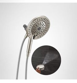 Brand New Delta 6-Setting In2ition 2-in-1 Dual Shower Head ProClean – Satin Nickel