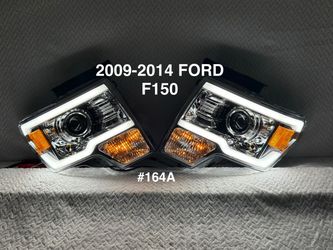 2009 TO 2014 Ford F150 Dual LED Tube Projector Headlights - Chrome