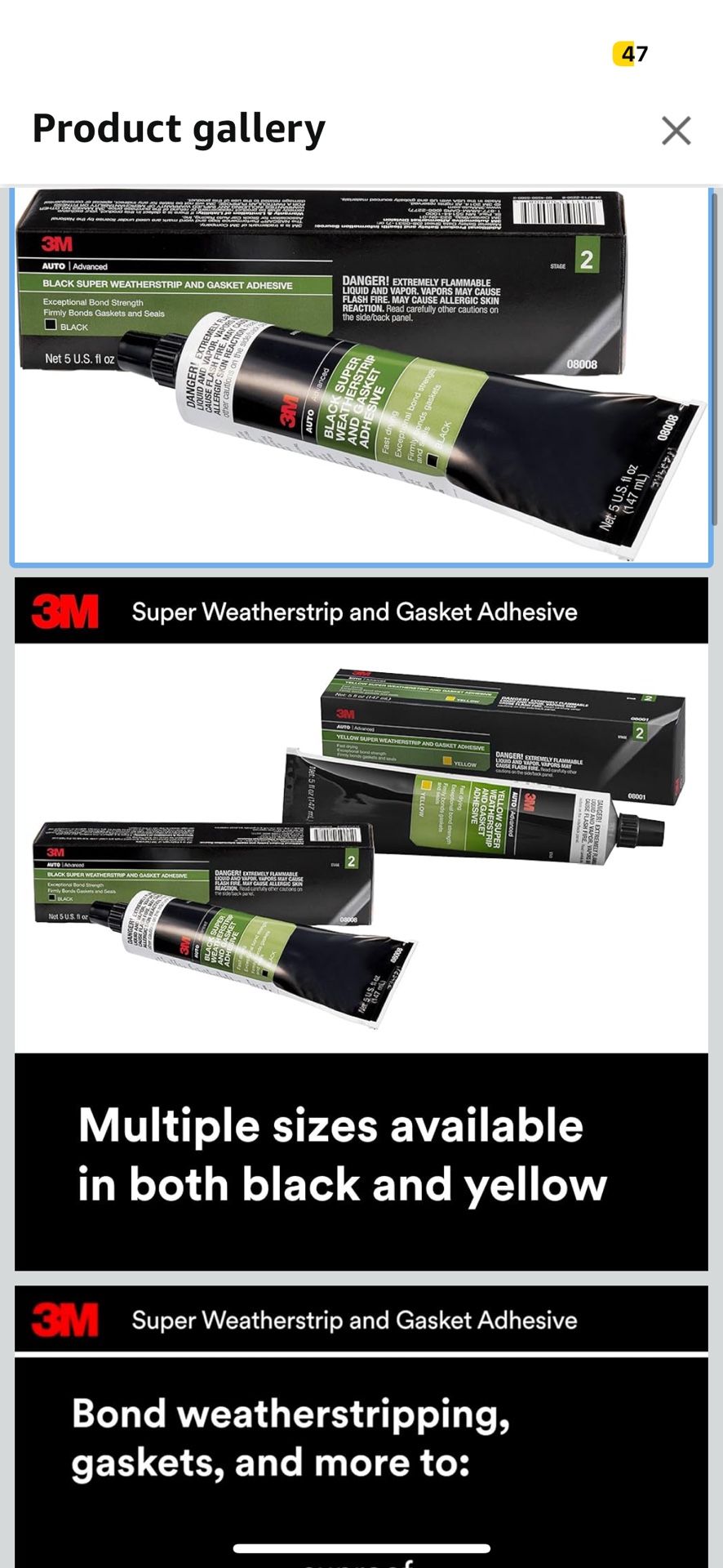 3M Black Weatherstrip Adhesive
