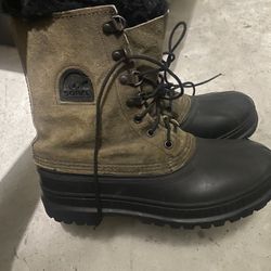 Sorel Kaufman Canada steel shank Winter Snow Boots  Men’s Sz 7 These run on bigger side in my opinion (like an 8 in men or 10 in women) Olive green an