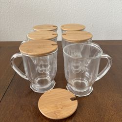 6 mugs matching set with lids