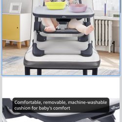 Bear Booster Seat for Kitchen Chairs, Portable High Chair for Babies 6–12 Months, Adjustable 3-Level Foldable Booster with Removable Tray, Ideal for H