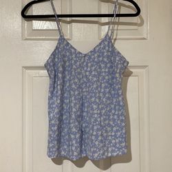 Baby Blue Flower Tank Top