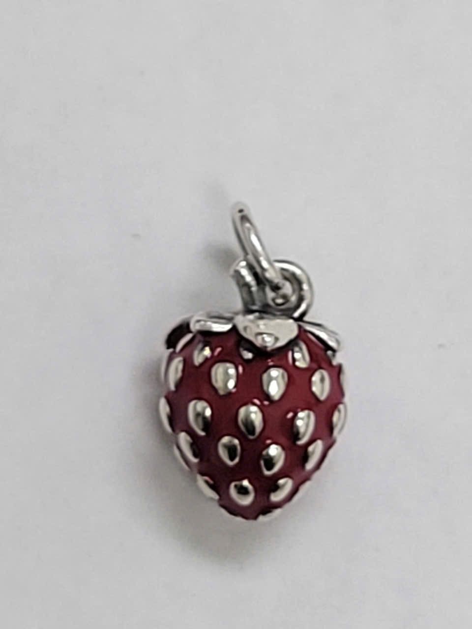 James Avery Enamel Wild Strawberry silver Charm