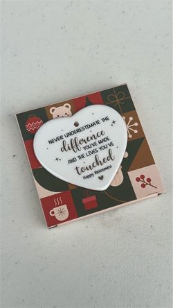 Retirement Ceramic Heart Ornament
