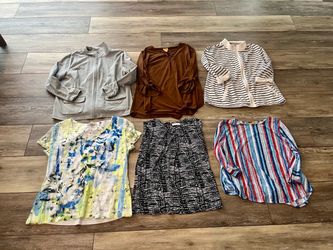 Women’s size XL, assorted jackets and tops, excellent condition. You get all 6!