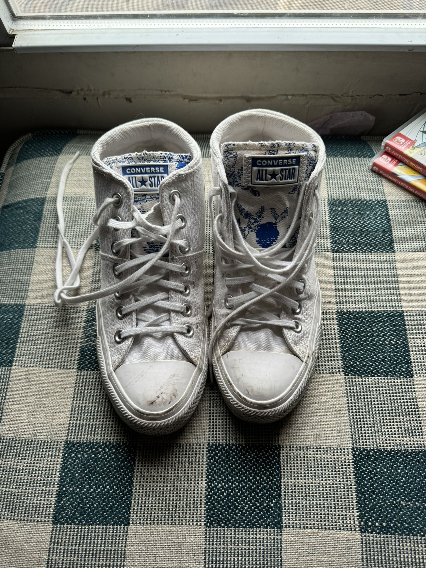 Converse Chuck Taylor White Blue Etching 