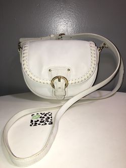 Coach poppy white gold trim brass hardware crossbody bag