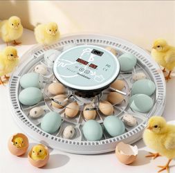 Egg Incubator for Hatching 28 Eggs, Auto Flip, Independent Atomizing Humidifier, with Duck and Goose Egg Trays