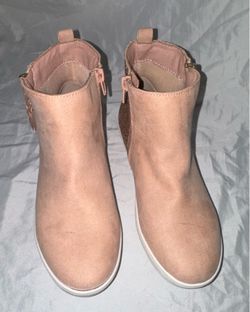Sugar Rose Gold Glitter Ankle Boots, Girls Size 4