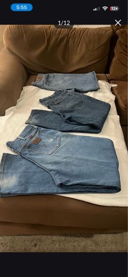 Men’s wranglers jeans size -36x34    One short  and  two full size all same size