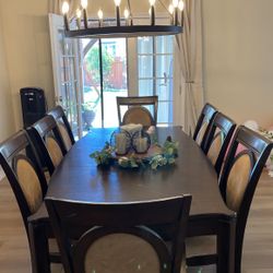 Espresso Color Dining Table For 8