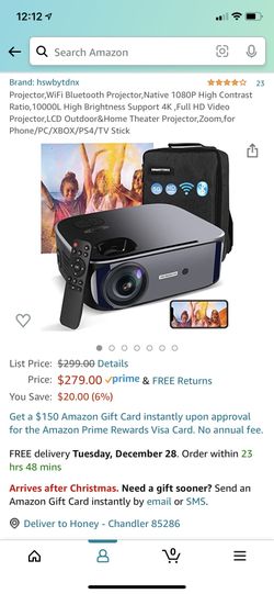 WiFi Bluetooth Projector，10000L