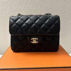 Chanel Mini Flap Top Handle Black Caviar Leather 21S for Sale in West  Hollywood, CA - OfferUp