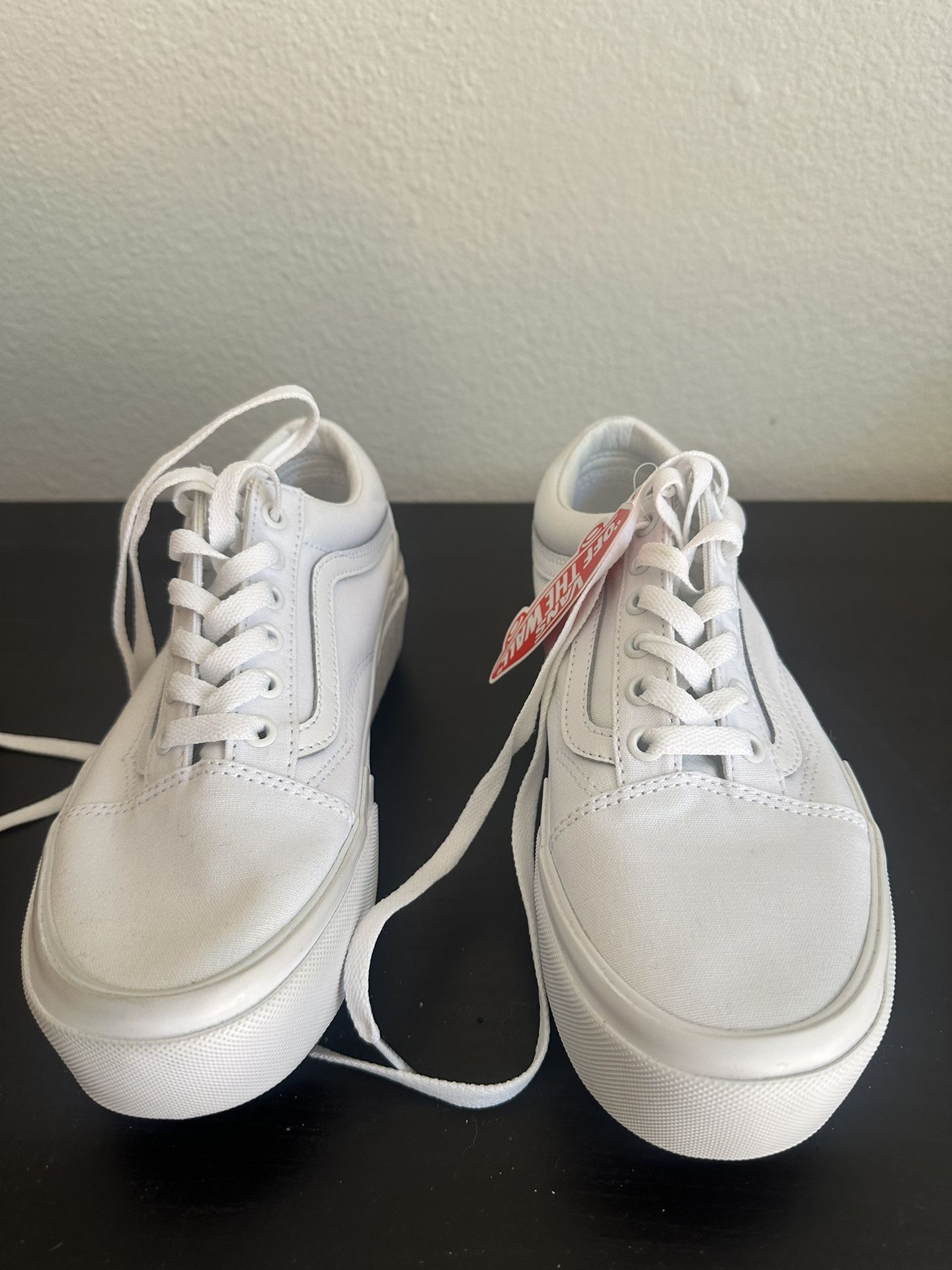 Brand New Old Skool Stacked White Vans