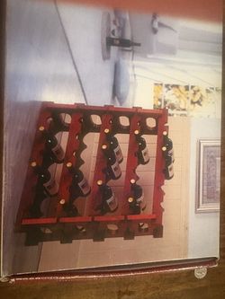 Five tier mahogany wine rack