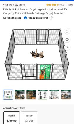 FXW Rollick Unleashed Dog Playpen for Indoor, Yard, RV Camping, 45 inch 16 Panels for Large Dogs