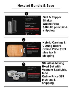 Hexclad Salt & Pepper Shaker, Mixing Bowls, and cutting board