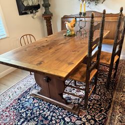 Rectangular Trestle Table with 2 leafs