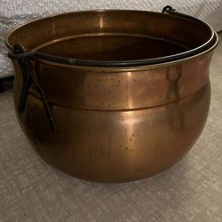 Antique XL Brass Cauldron / Kettle
