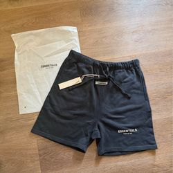 Black and white essential shorts size large