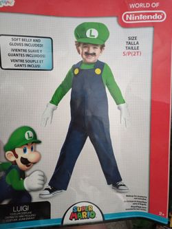 Luigi from super Mario costume size Small 2T