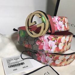 Gucci Pink Blooms Womens Belt