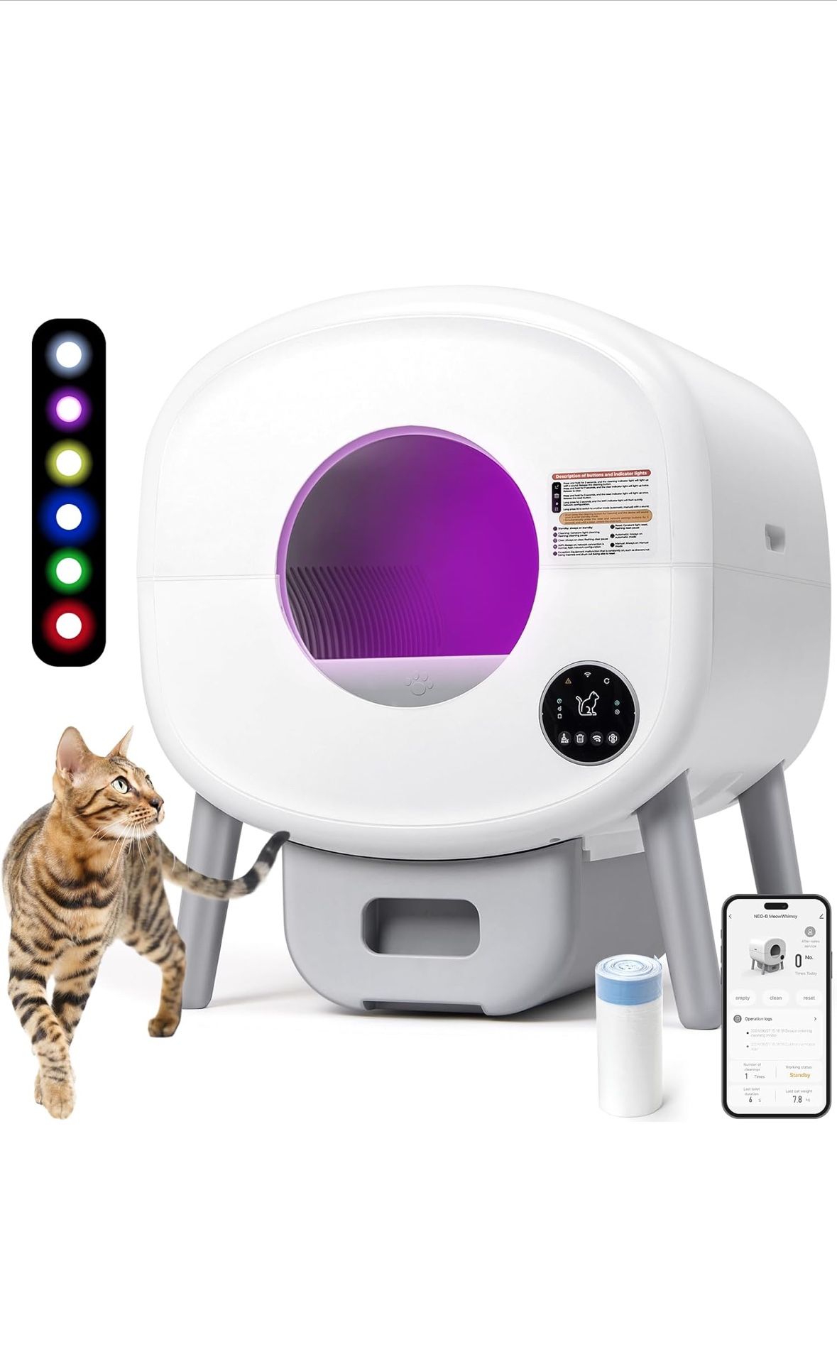 Self Cleaning Cat Litter Box: Extra Large Automatic Litter Box for Multiple Cats