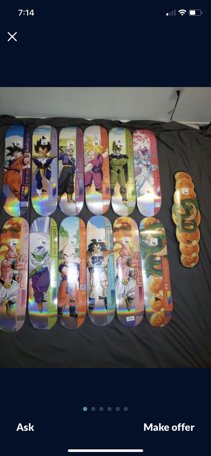 Complete Series 1 DBZ Primitive Skateboard Decks Factory Sealed