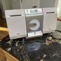 Philips MCM275 Micro Stereo System CD Radio w/ Speakers MP3 NO Remote - Tested work