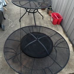 Set Of Two Metal Patio Tables 