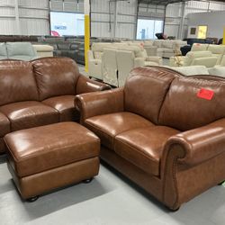 3Pc Leather Sofa 