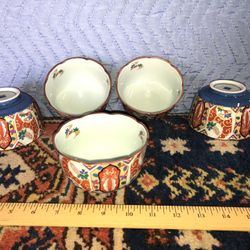 5 Vintage Japanese Porcelain Bowls 