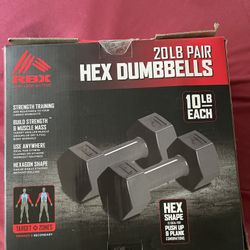 Hex 10 Pound Dumbbells 