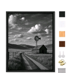 Canvas Floater Frame for 1”–1.25”Deep Gallery Wrapped Canvas, (Black,16x24)